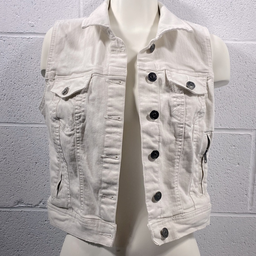 Women's Cream Denim Vest